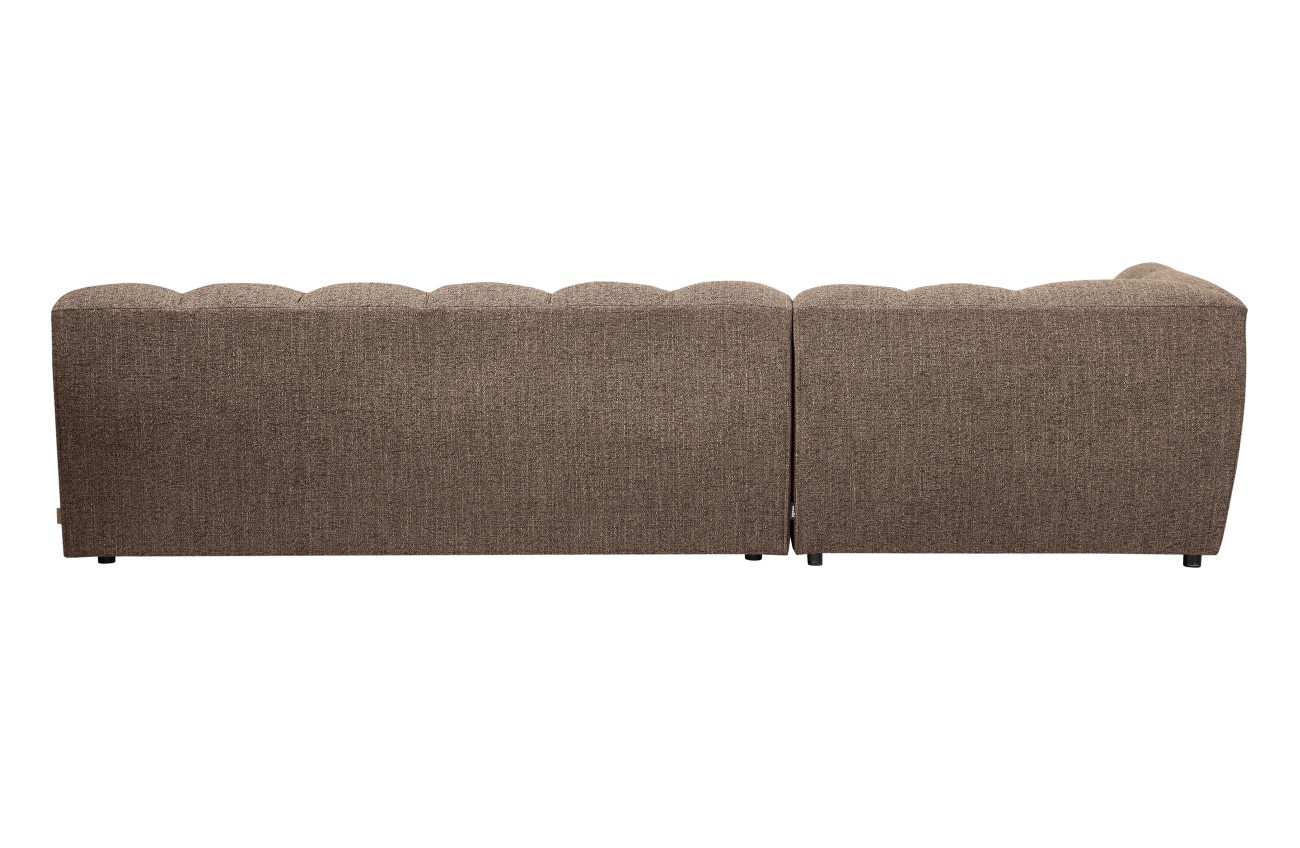 Chaiselongue Allure aus Melange-Stoff Links, Braun