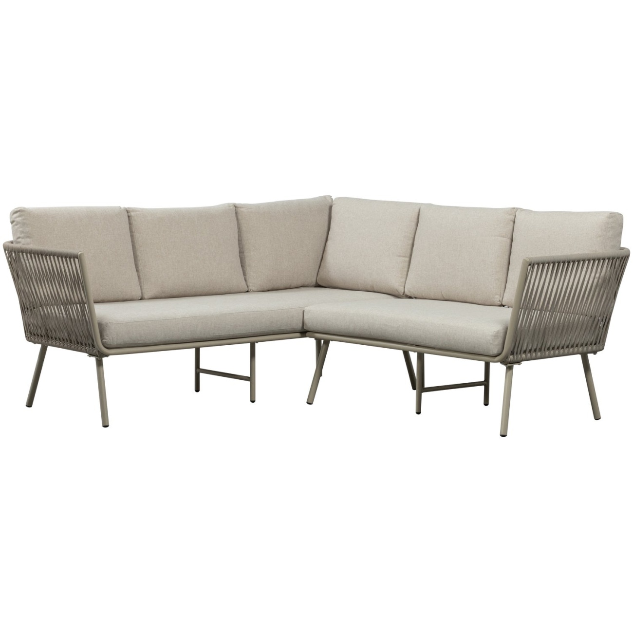 Gartenecksofa Claunk mit Kissen, Taupe
