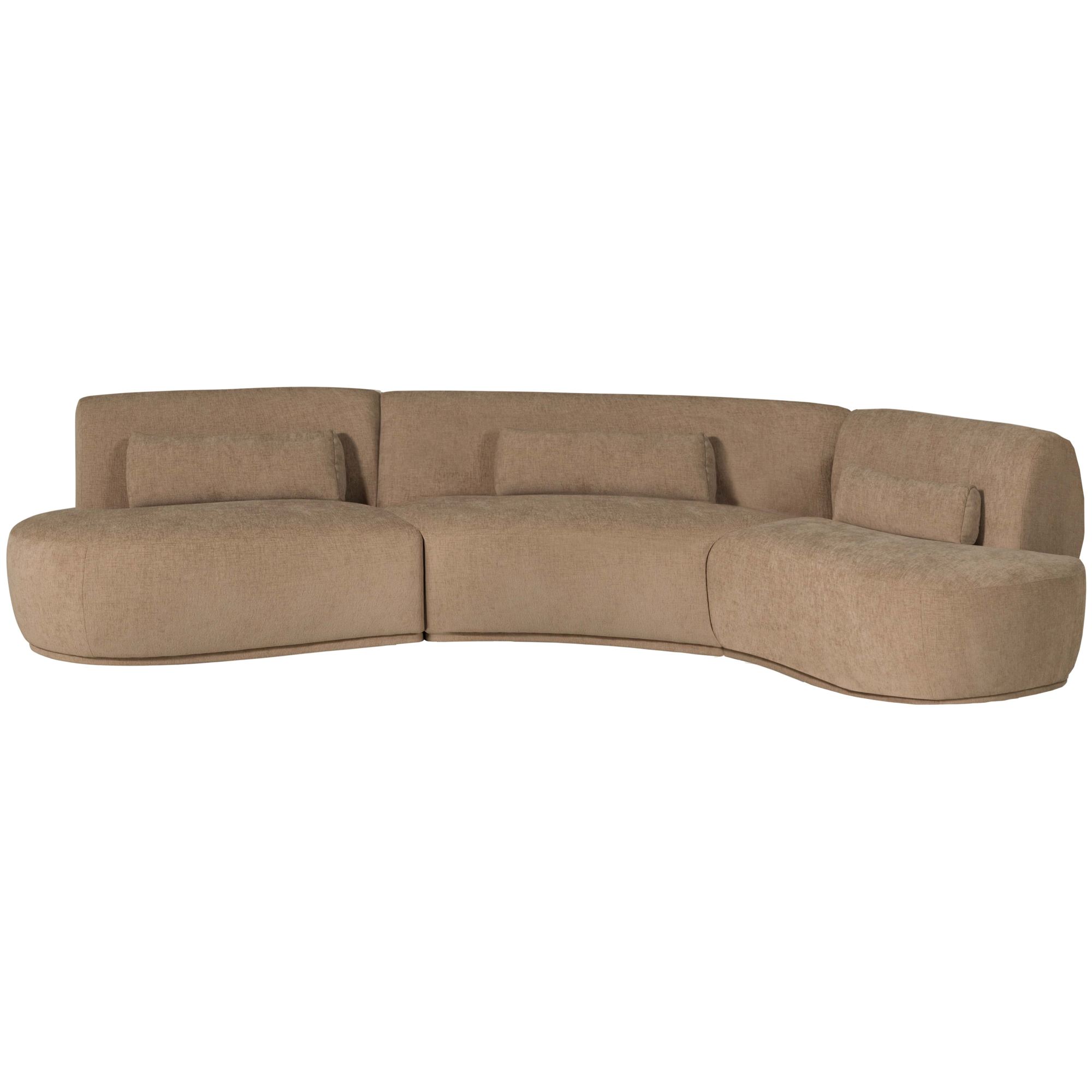 Sofa Batavier 6-Sitzer Halbrund - Webstoff, Hellbraun