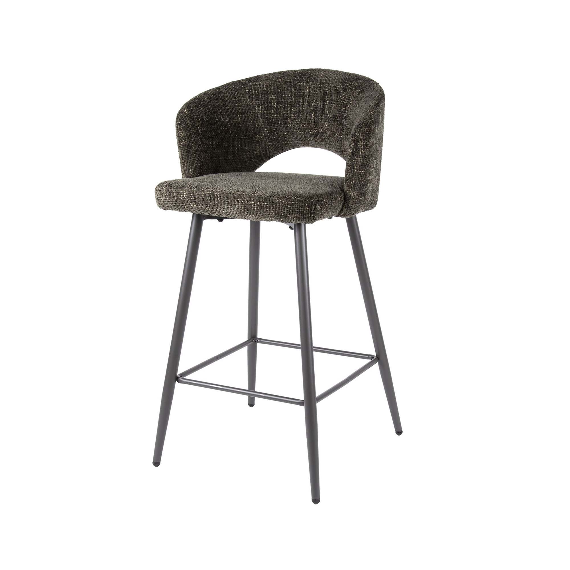 2er-Set Barhocker Boulse mit Armlehne - Webstoff, Braun