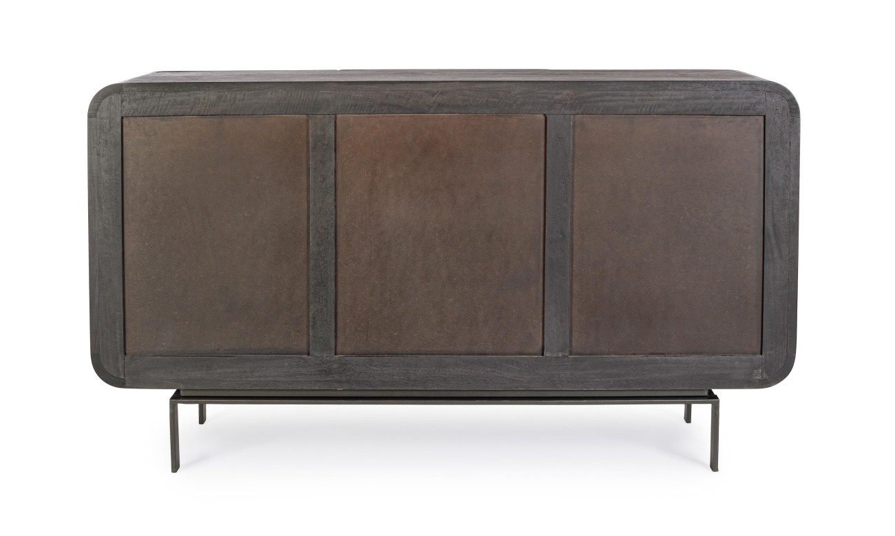 Sideboard Orissa aus Mangoholz Schwarz, 145 cm