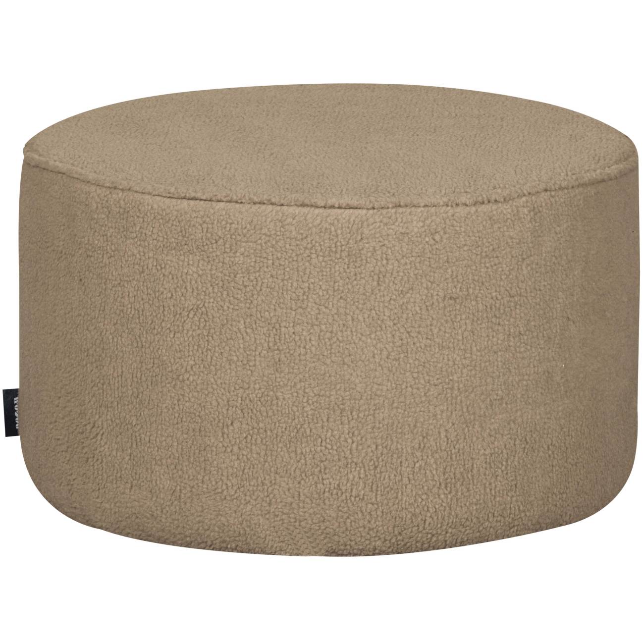 Hocker Sara aus Teddystoff Sand, Ø 60 cm