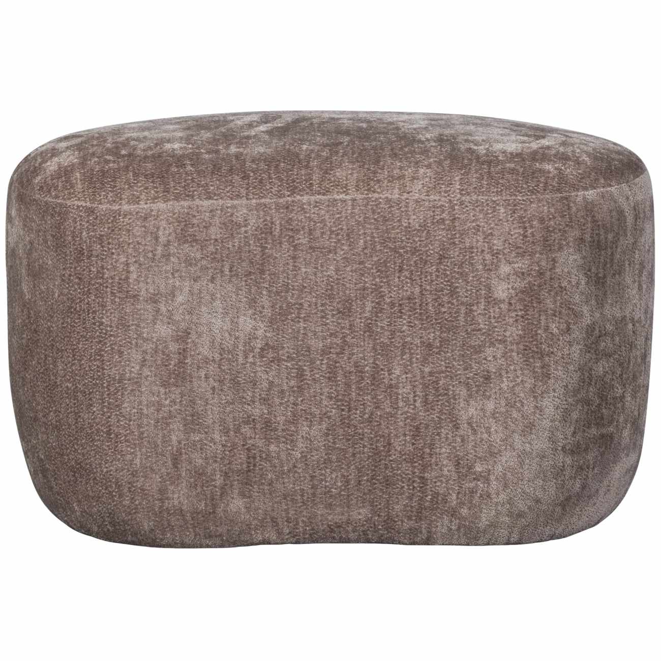 Hocker Popular aus Chenille-Stoff, Taupe