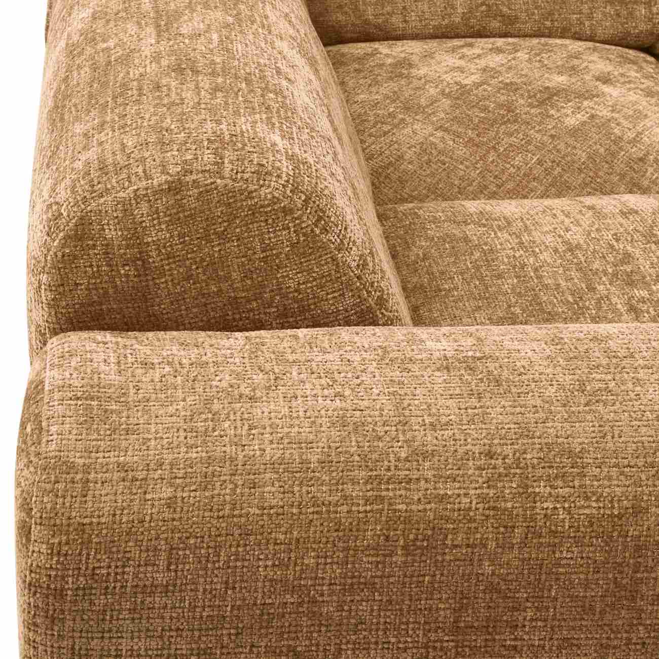 Ecksofa Cloud aus Chenille-Stoff Links, Honiggelb