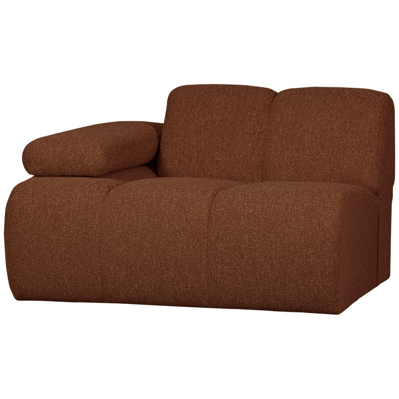 Modulsofa Mojo Boucle 1er Arm-Links, Rostbraun