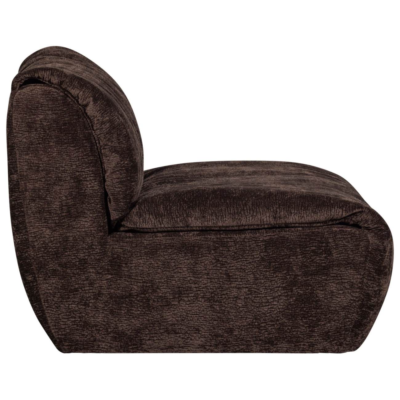 Sessel Baggy aus 3D-Chenille-Stoff, Dunkelbraun