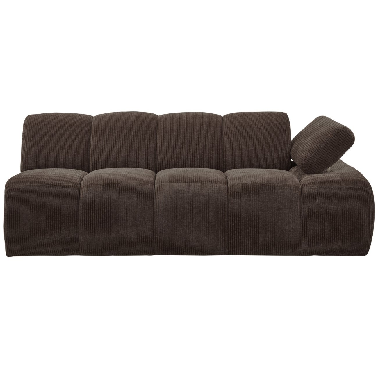 Modulsofa Mojo Flachcord 2er Arm-Rechts, Braun