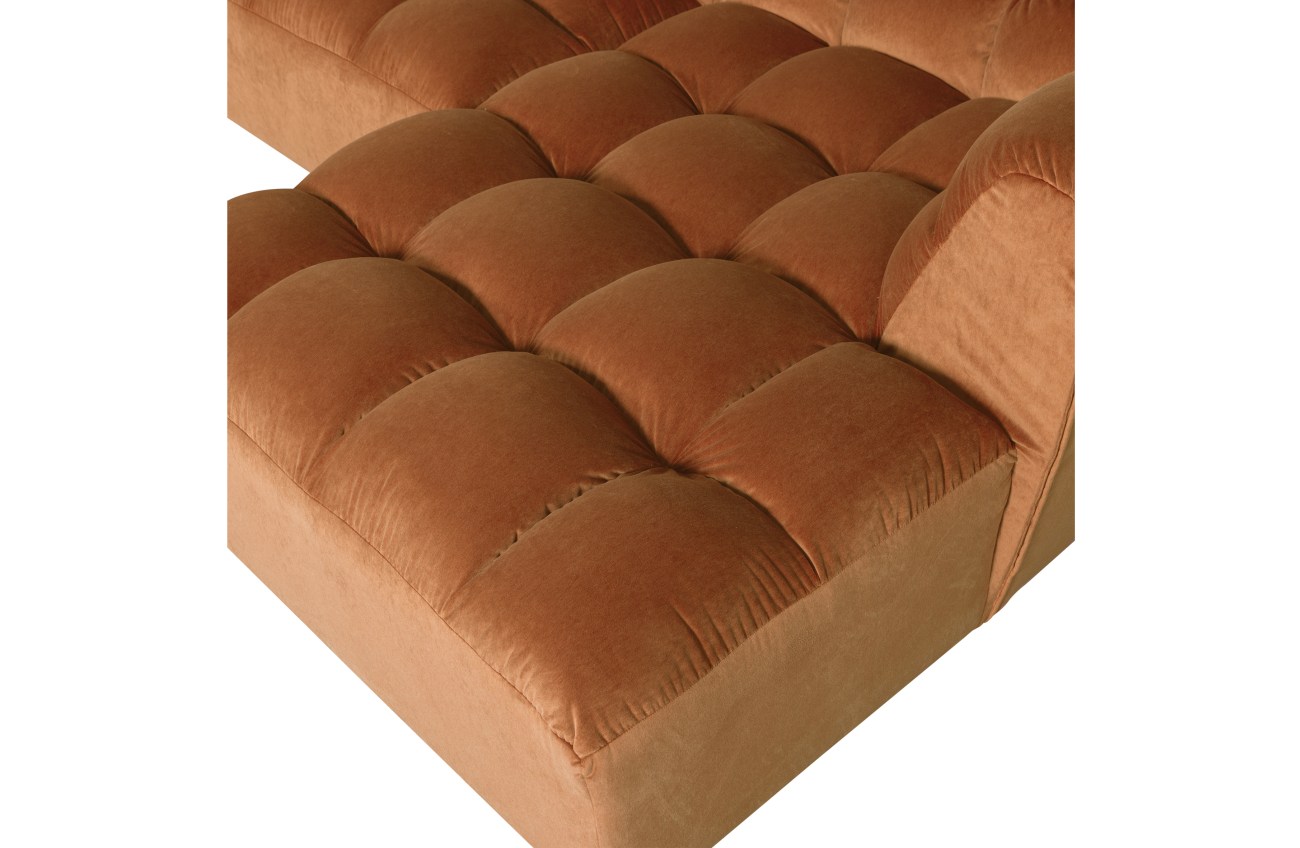 Ecksofa Allure aus Samt Rechts, Terra