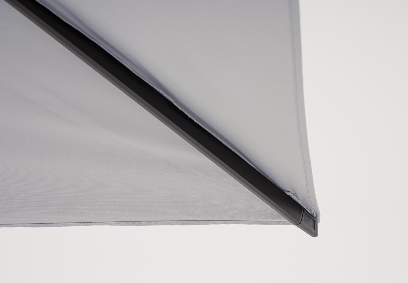 Sonnenschirm Vega aus Aluminium 3x4 m, Hellgrau