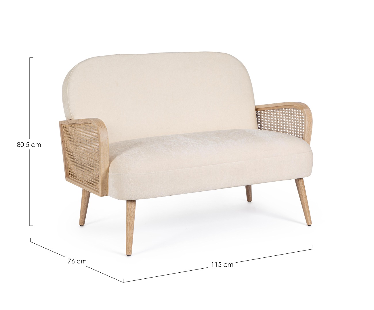 Sofa Dalida aus Stoff, Creme