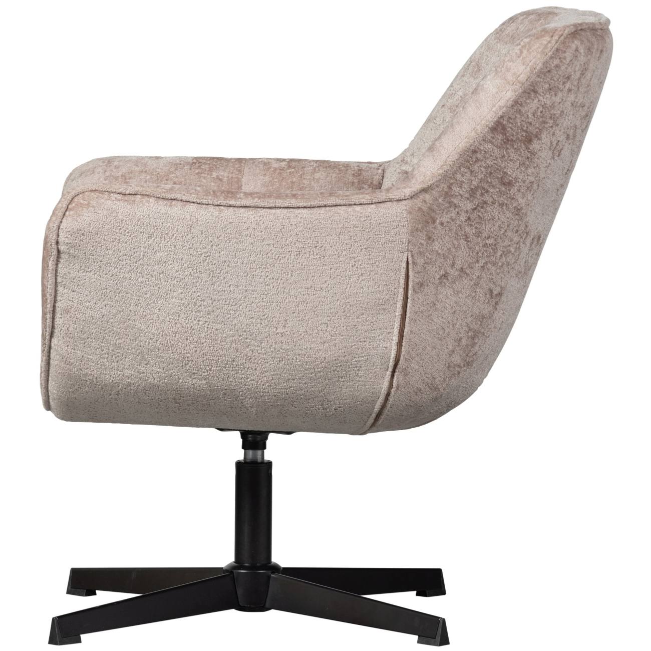 Drehsessel Wibo aus Chenille-Stoff, Taupe