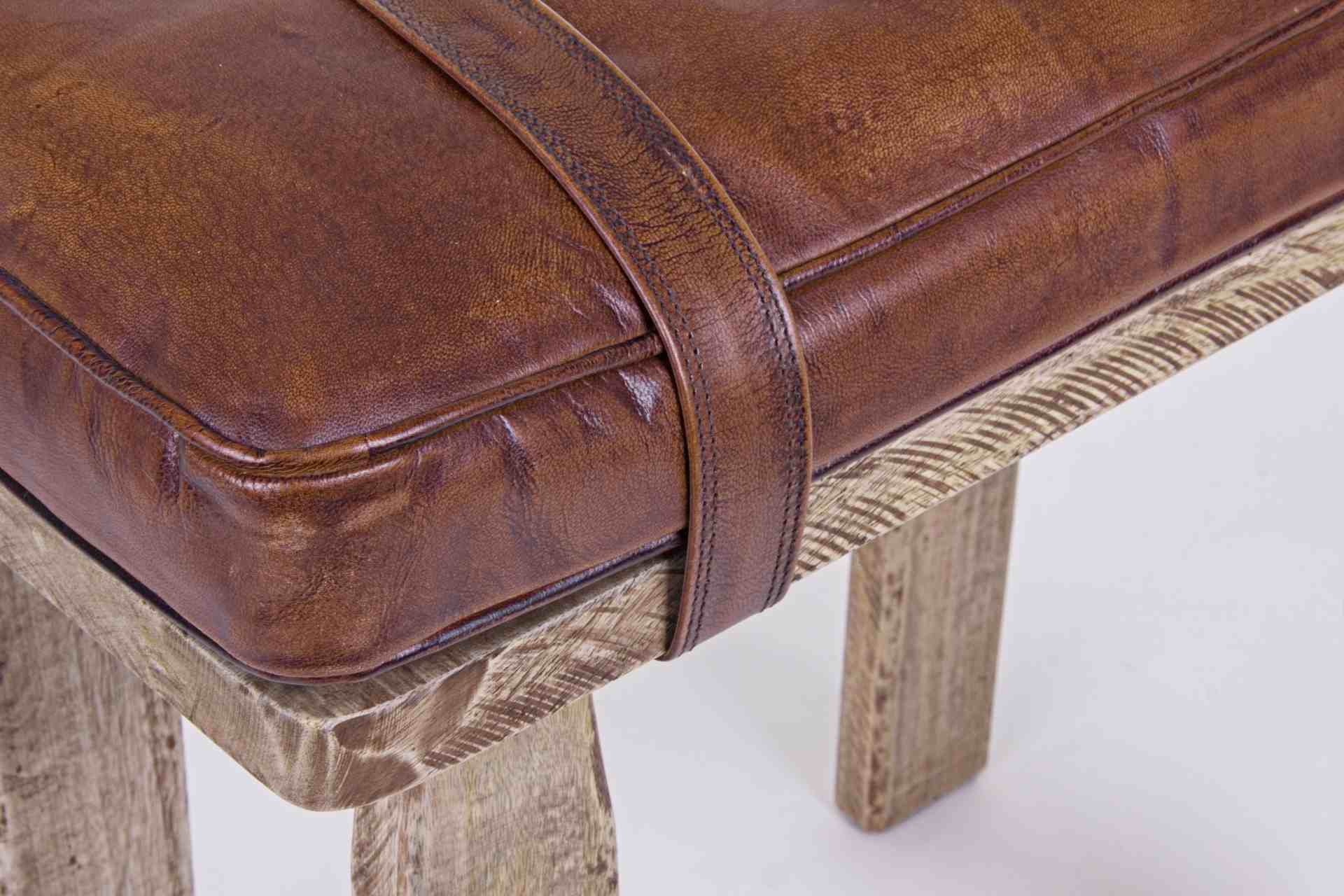 Hocker Charleston aus Büffel-Leder, 53 cm