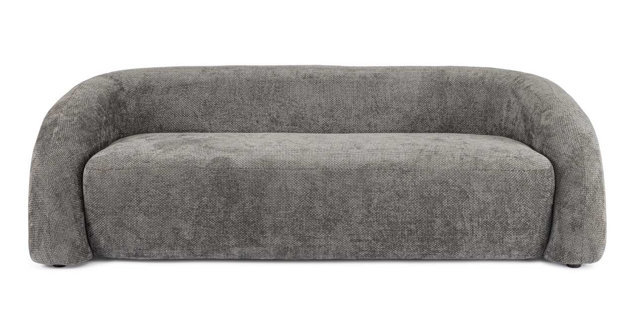 Sofa Clemence aus Stoff, Dunkelgrau