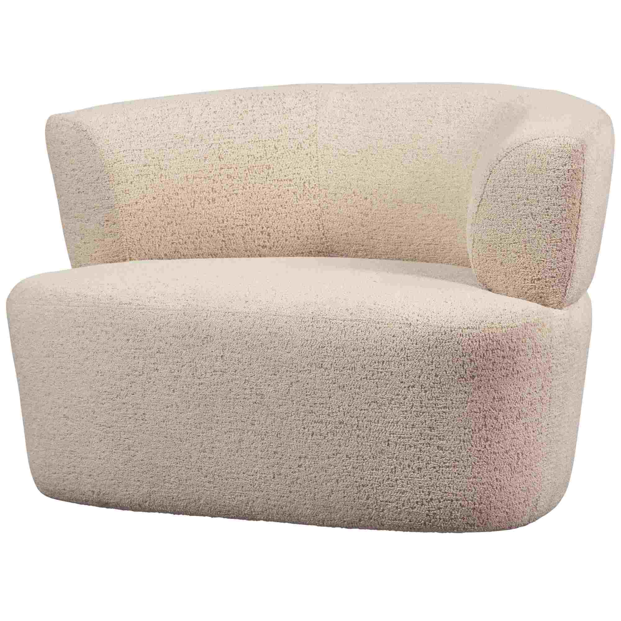 Sessel Boris Bouclé-Stoff Sand - moderner Loungesessel im eleganten Design