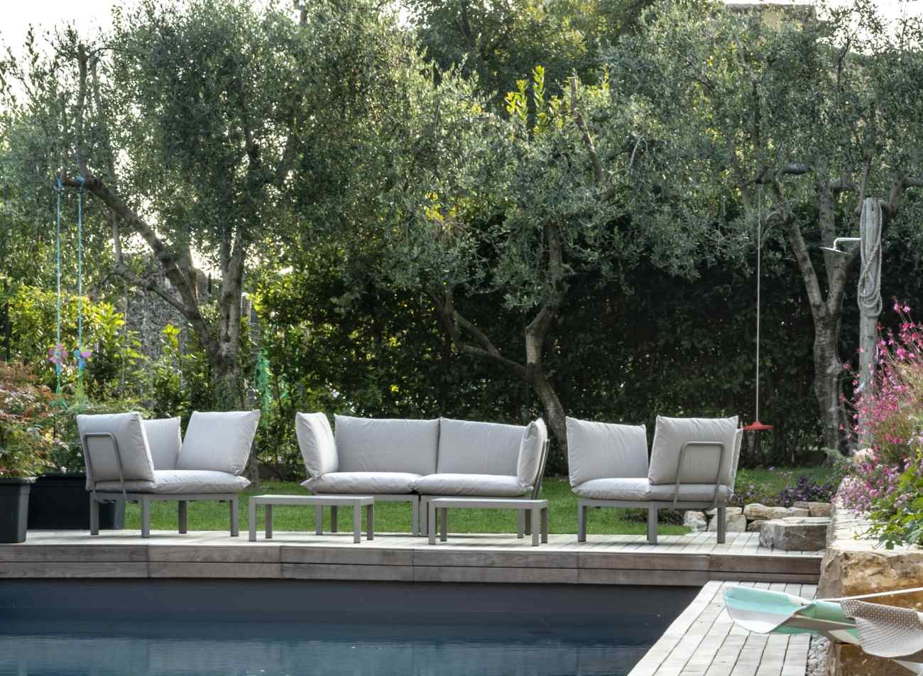 Garten Sofa Domino 2-Sitzer, Taupe/Taupe
