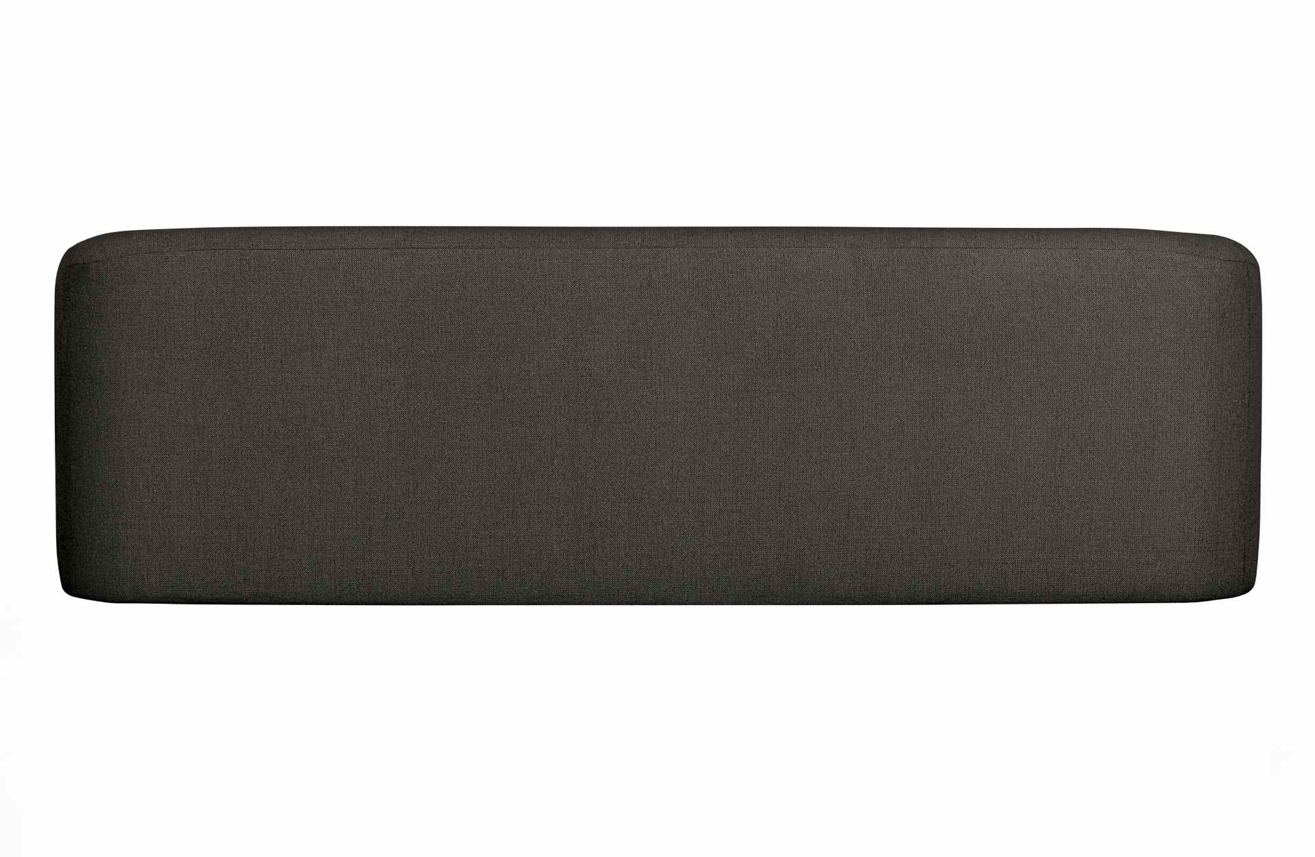 3-Sitzer Sofa Sloping aus Stoff, Schwarz/Grau