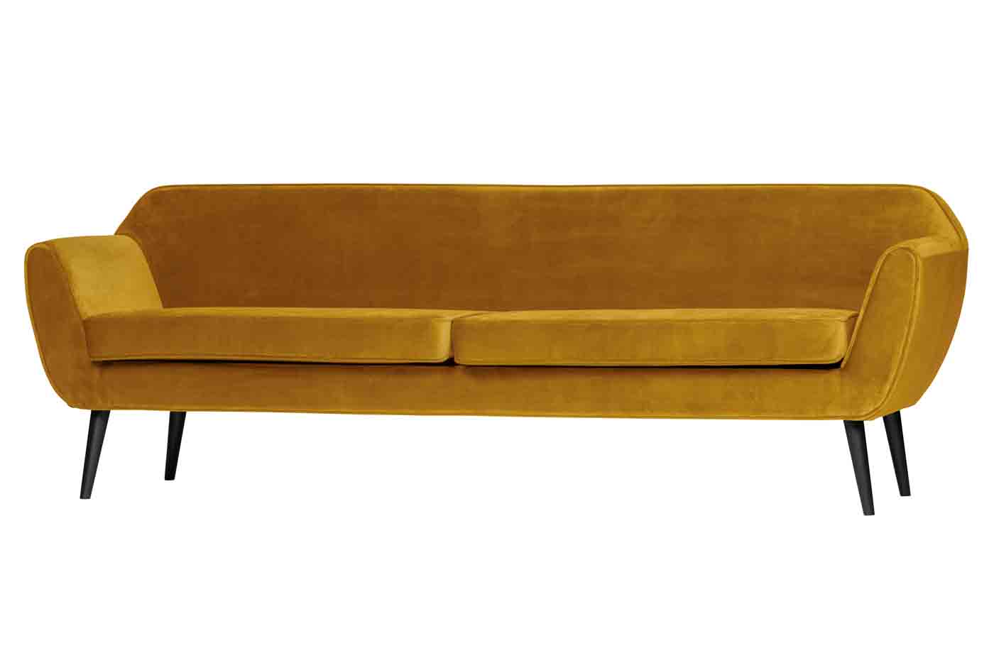 Sofa Rocco Samt, 230cm Gelb