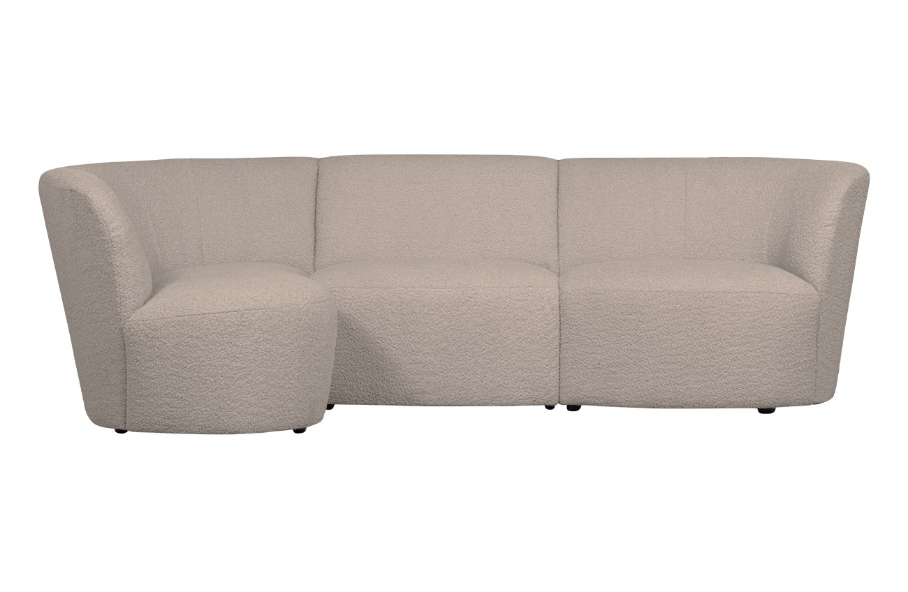 Ecksofa Coco aus Boucle-Stoff Links, Sand