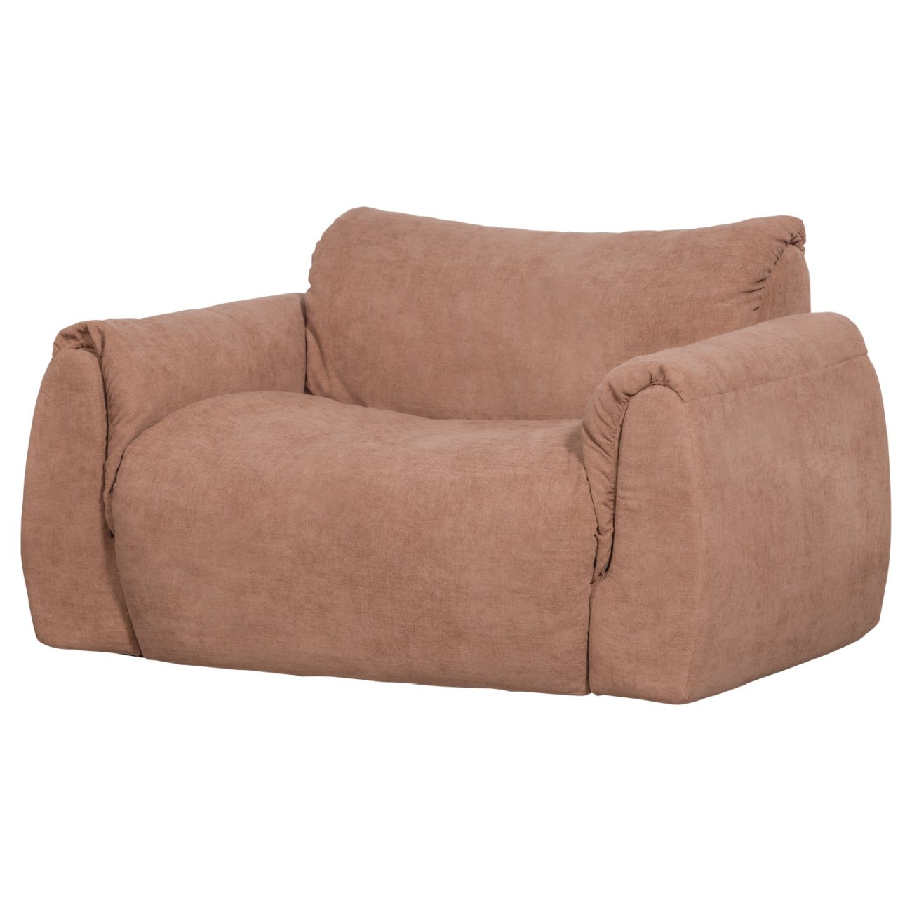 Big-Sessel Baggy aus Chenille-Stoff, Altrosa
