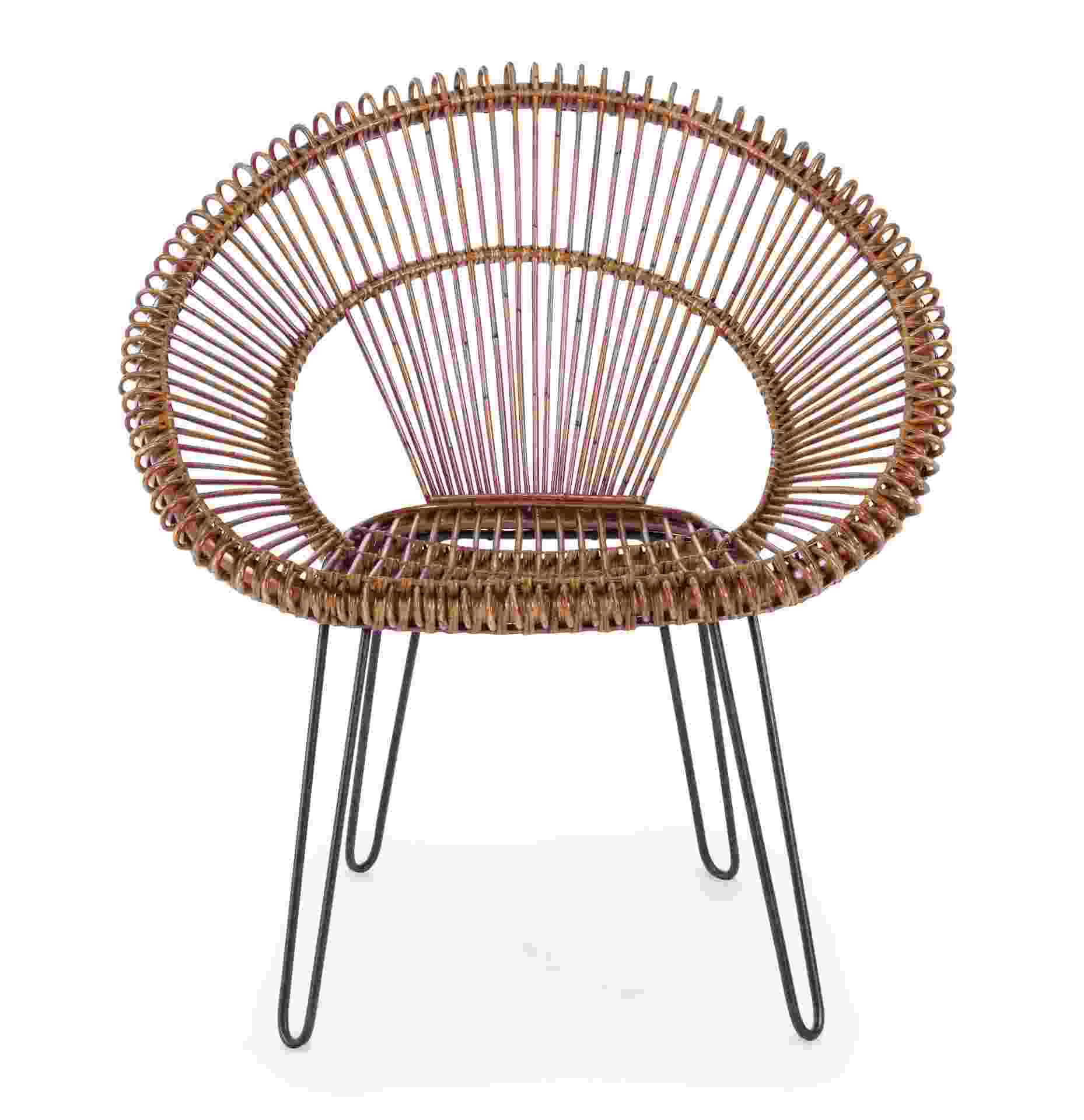 Sessel Esteban aus Rattan, Braun