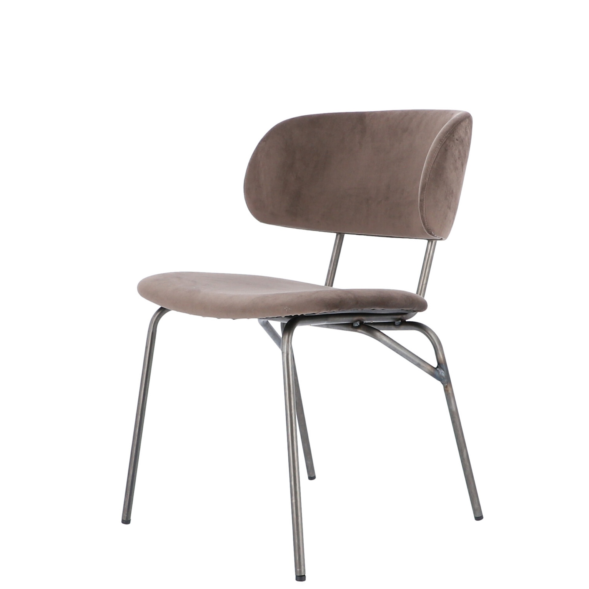 Stuhl Giulia mit Samtbezug, Taupe Stuhl Giulia mit Samtbezug, Taupe