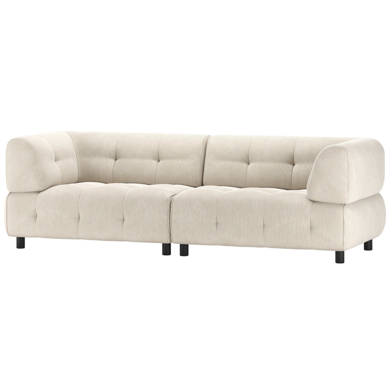 Sofa Louis mit Cordbezug, Powder