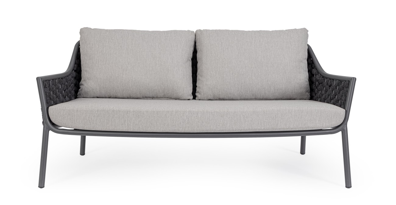 Gartensofa Everly aus Aluminium, Anthrazit