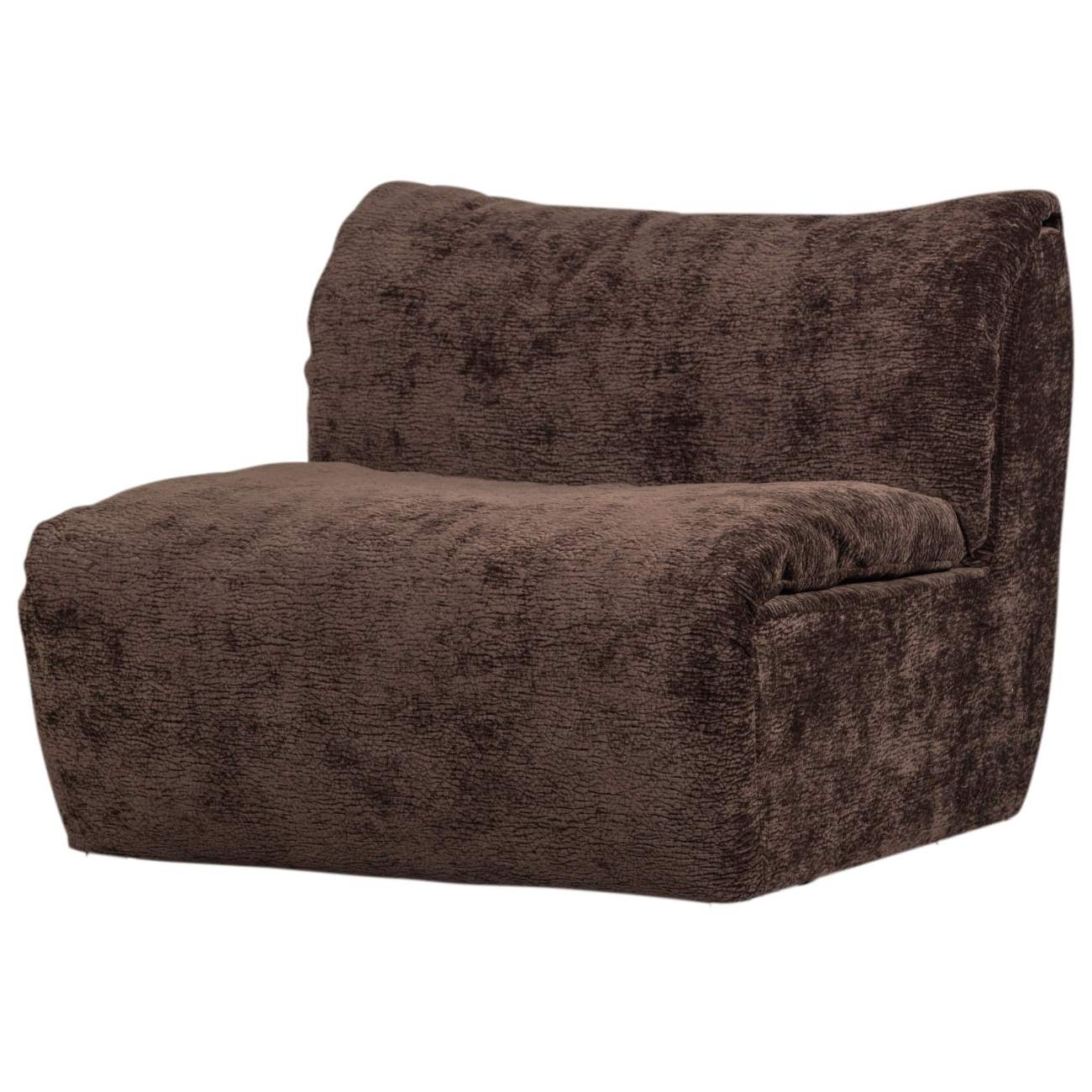 Sessel Baggy aus 3D-Chenille-Stoff, Dunkelbraun