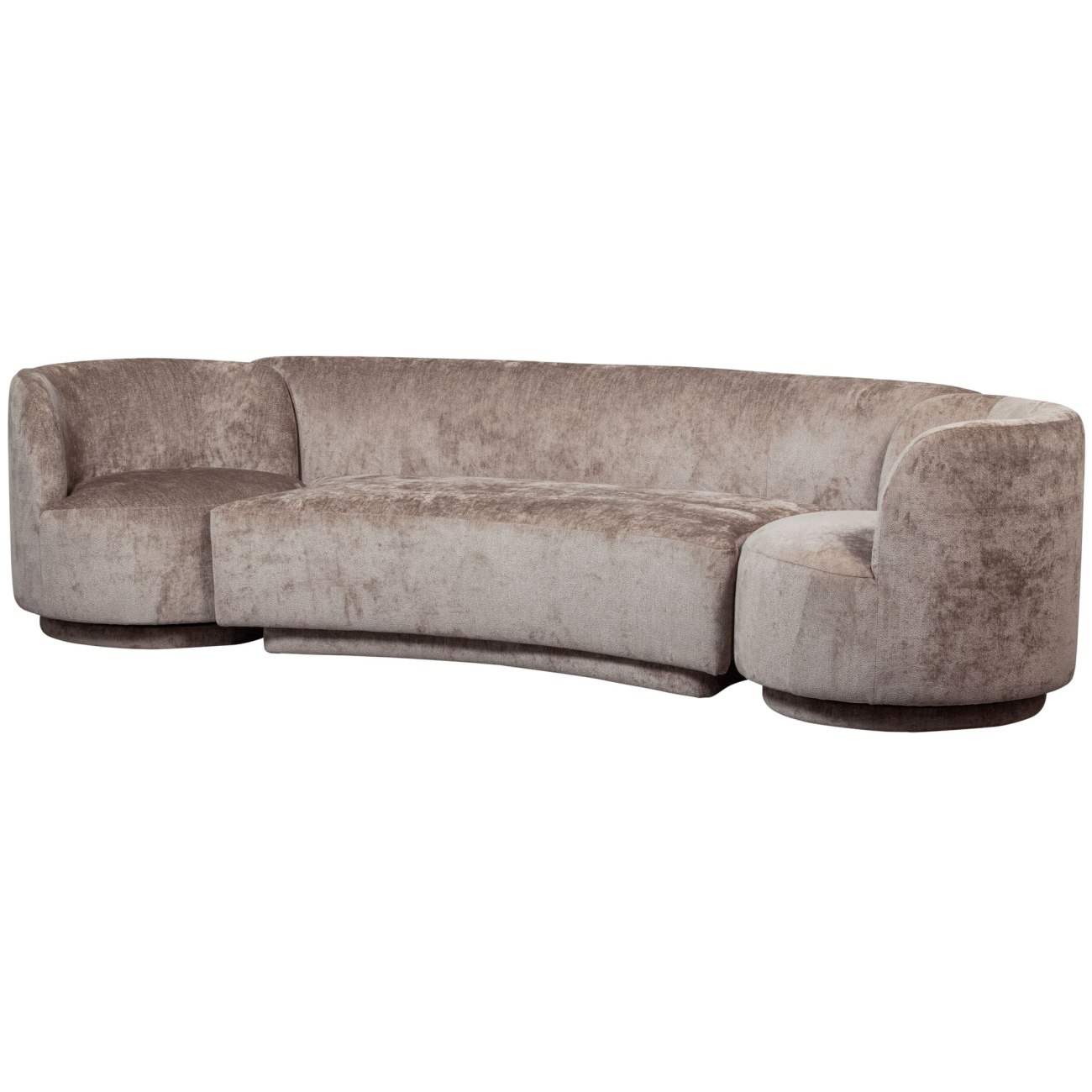 Sofa Combi-Popular: Bank+Sessel, Taupe