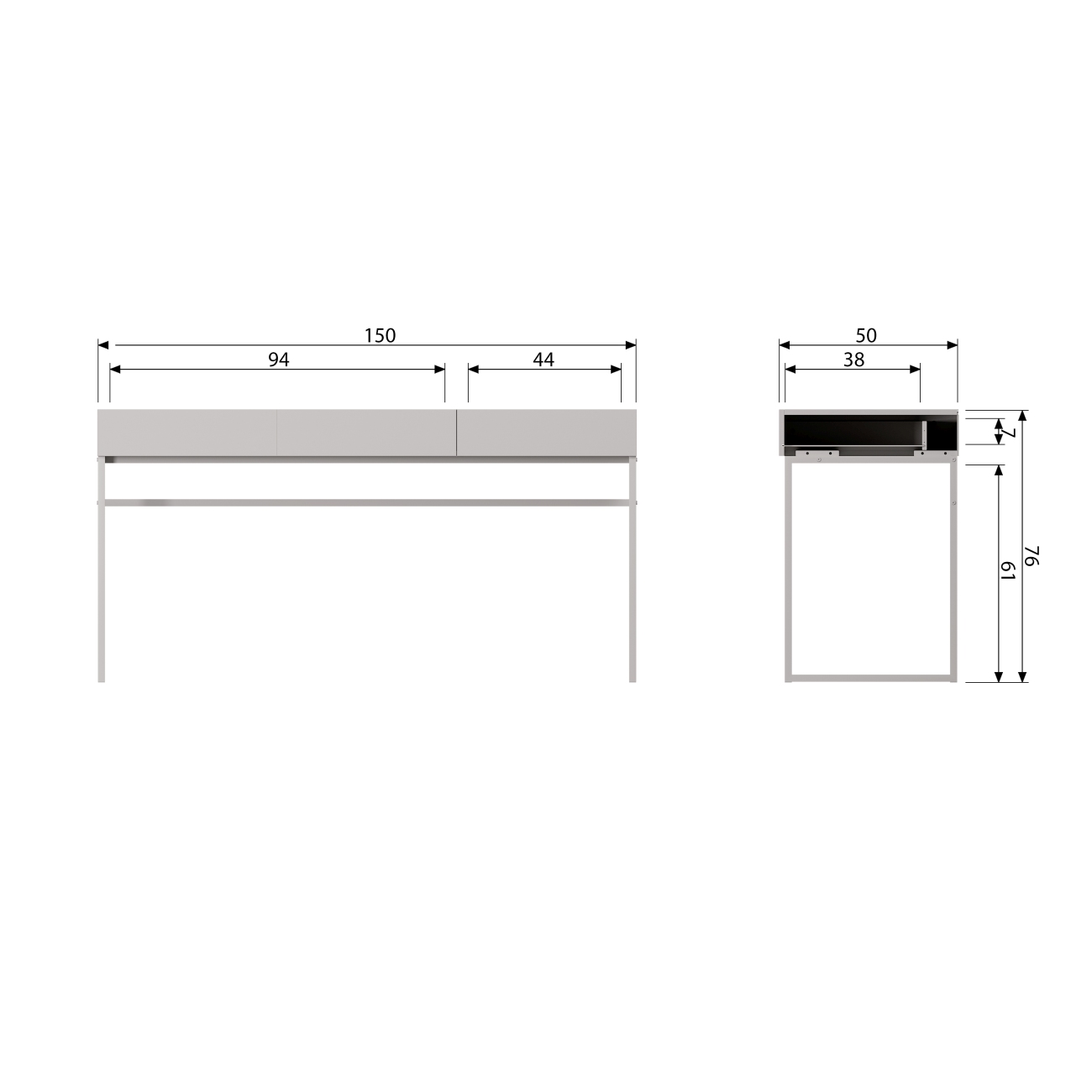 Schreibtisch Basic aus Kiefernholz