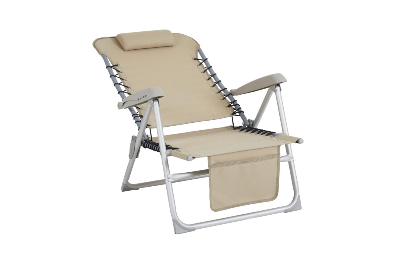 Strandstuhl Ulrika mit Armlehne, Beige