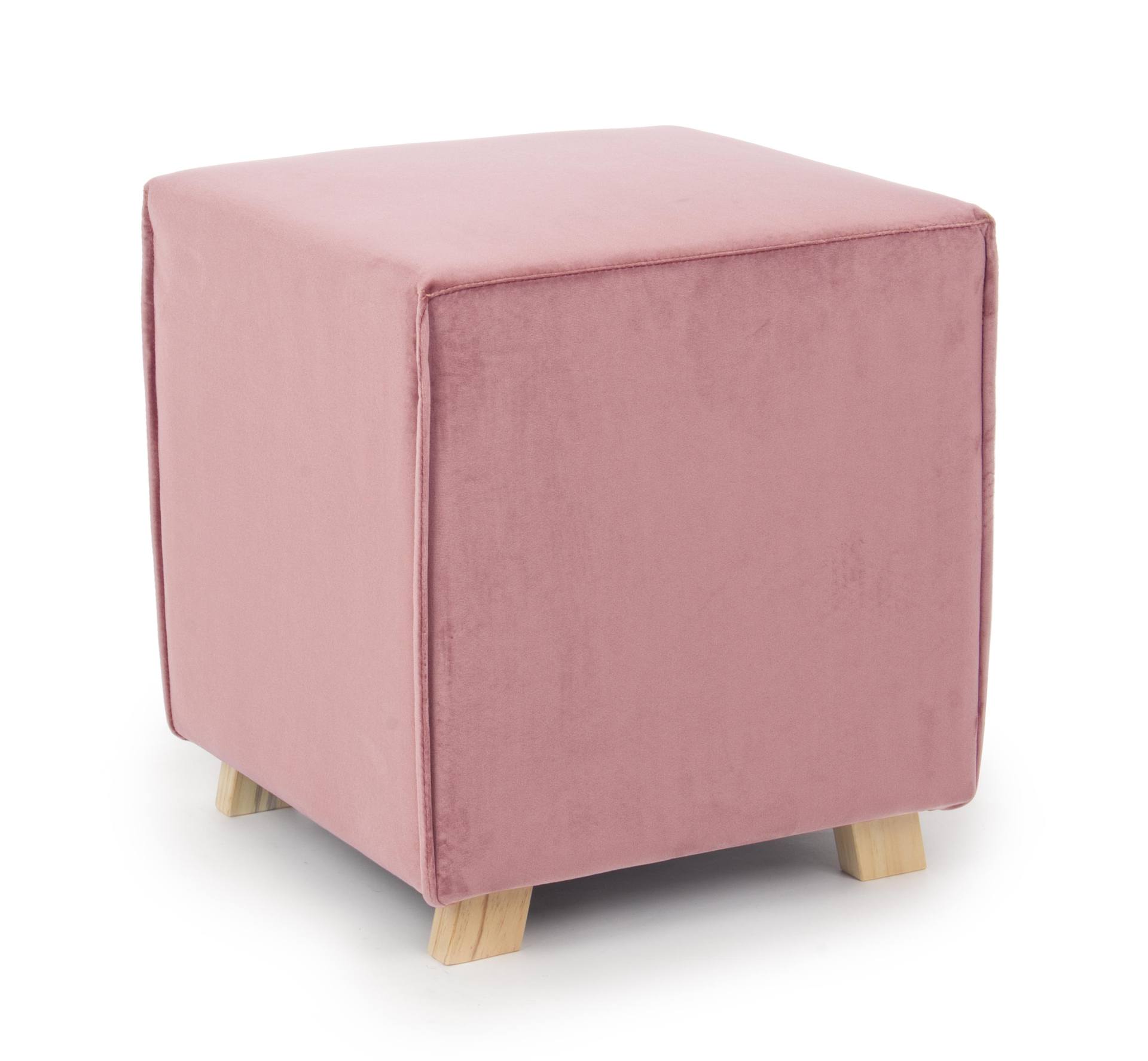 Pouf Adeline in Samt-Optik, Rosa