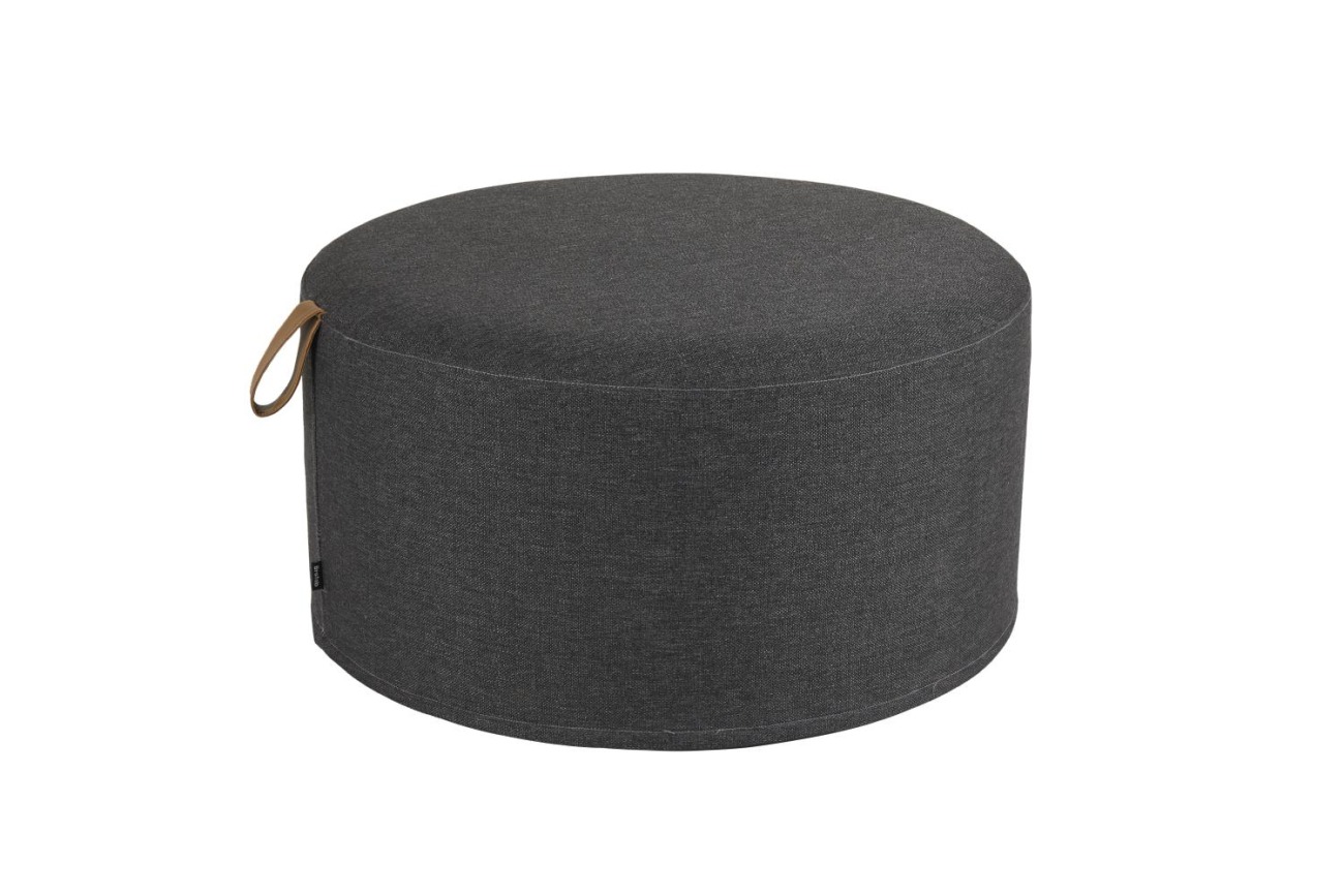 Pouf Kotte aus Olefin Stoff 80 cm, Anthrazit