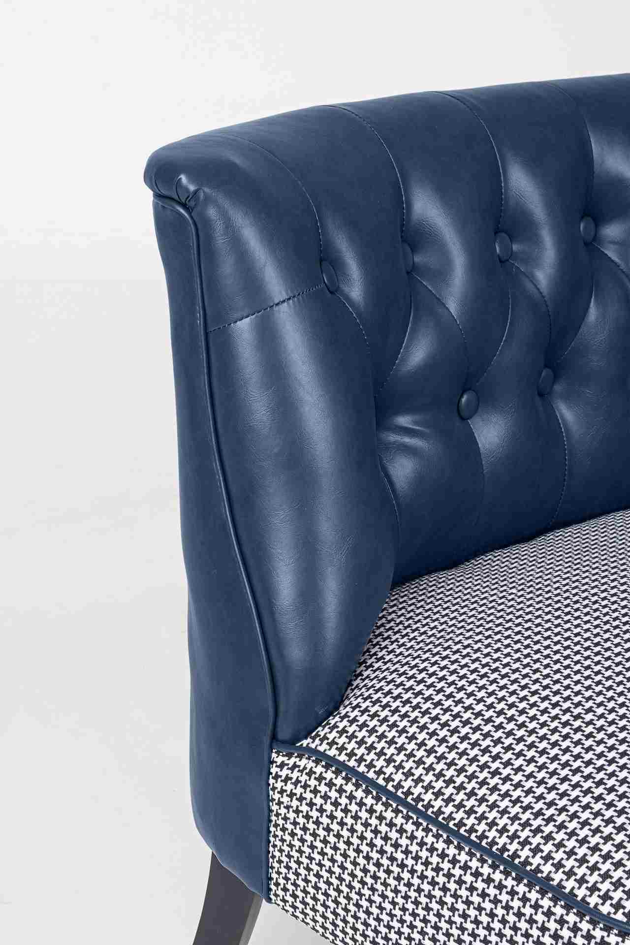 2-Sitzer Sofa Batilda aus Kunstleder, Blau