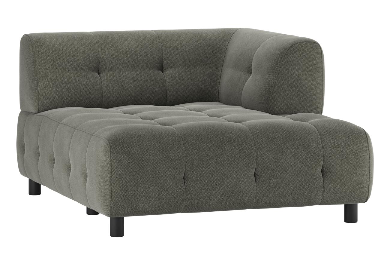 Modulsofa Louis Chaiselongue aus gewebten Stoff Rechts, Grün