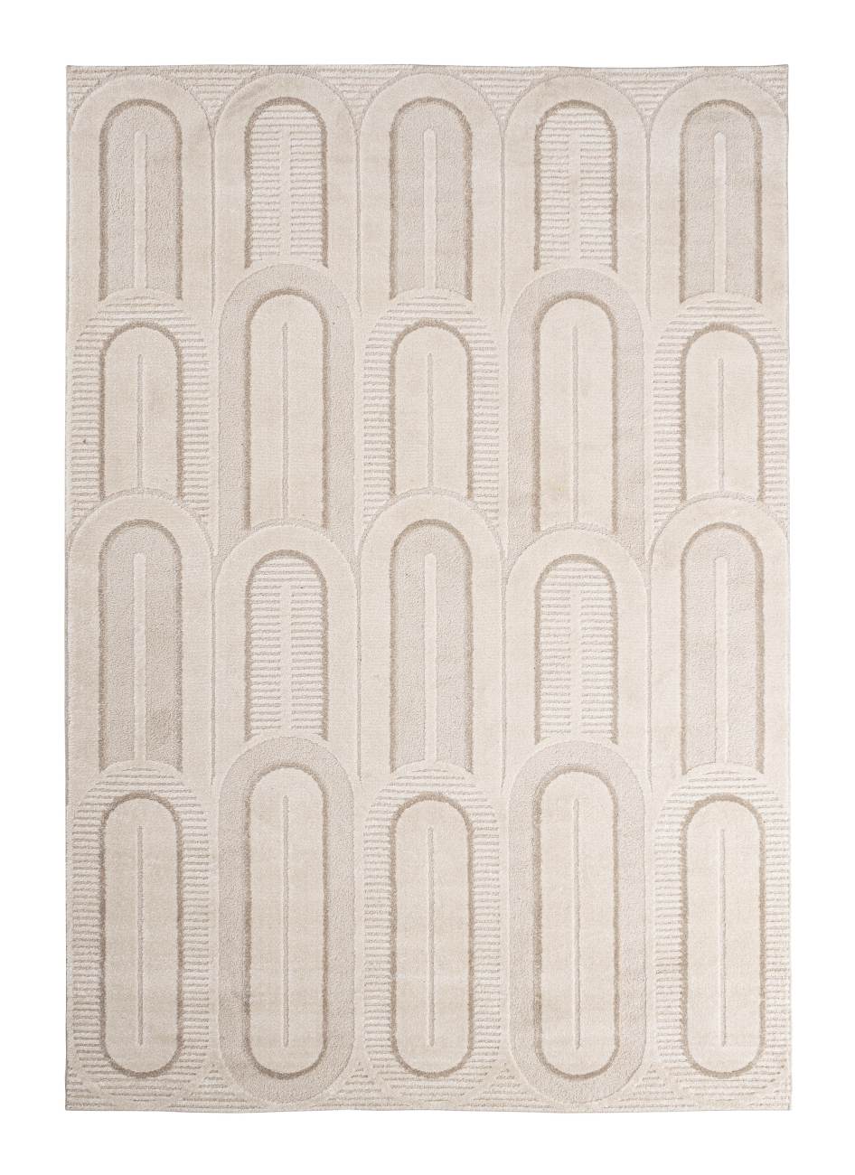 Teppich Zina aus Stoff Creme/Grau, 200x290 cm