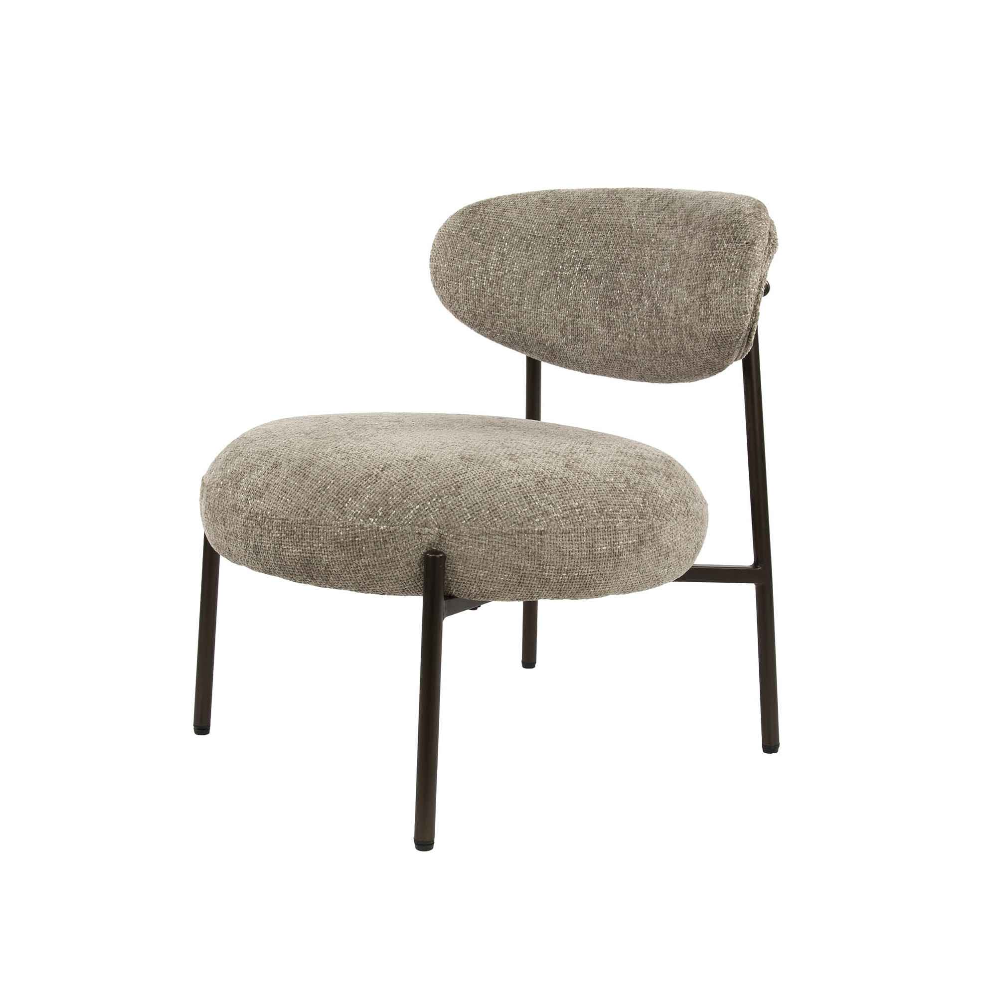 Sessel Velcira Rund - Webstoff, Sand