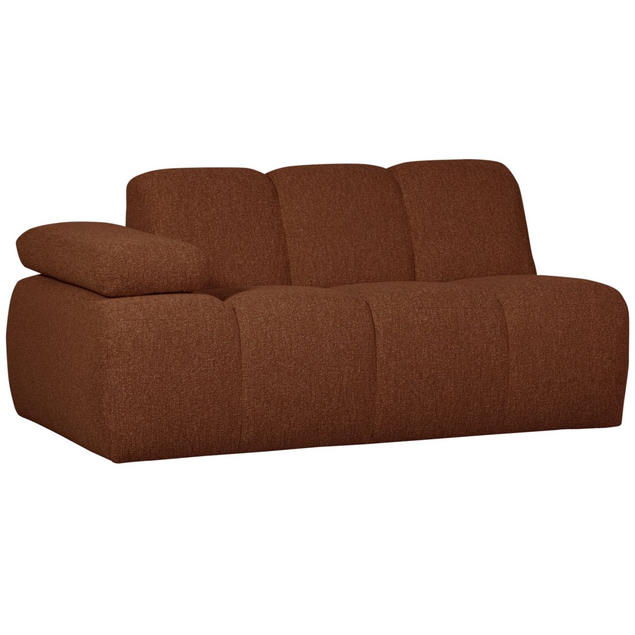 Modulsofa Mojo Boucle 1,5er Arm-Links, Rostbraun