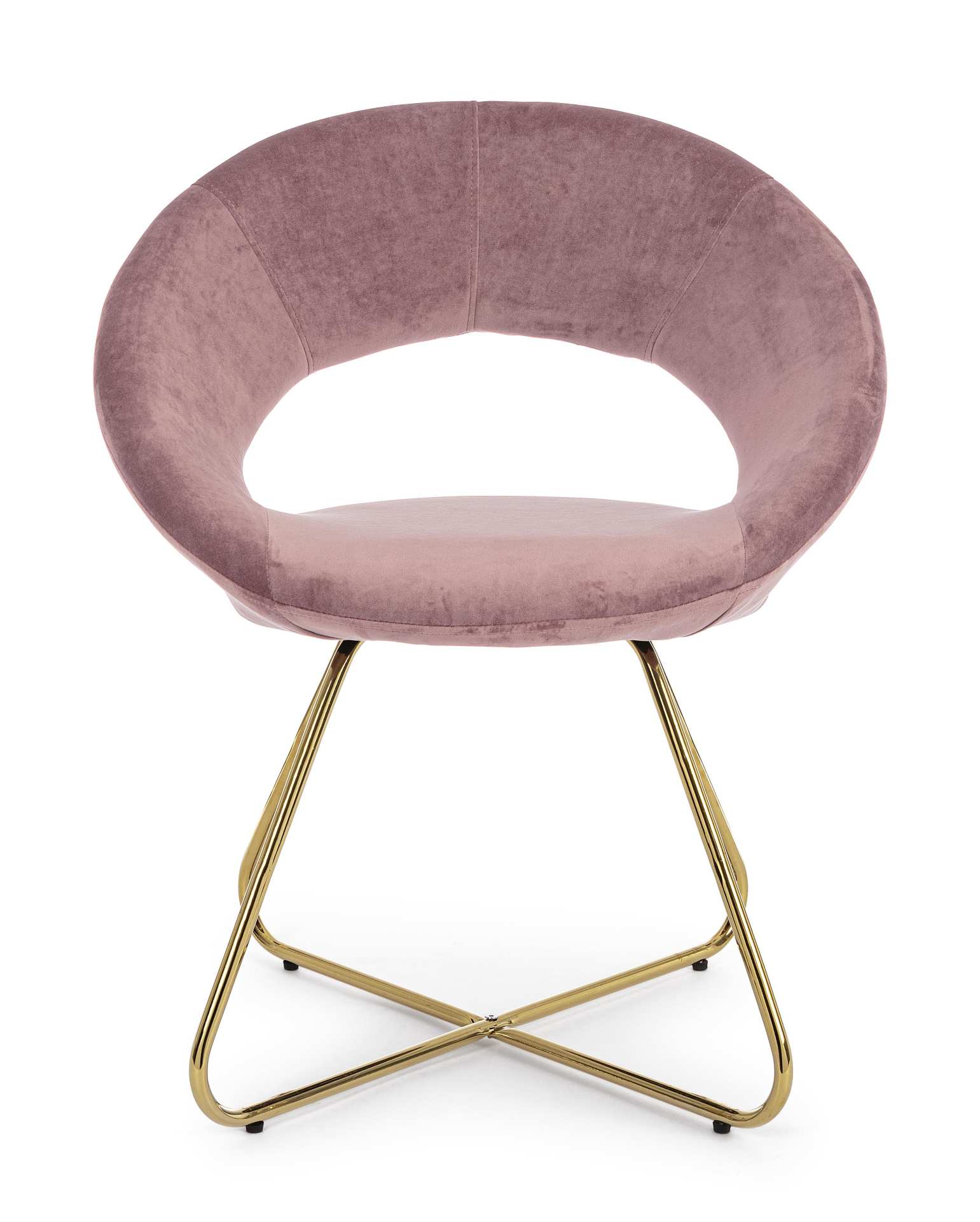 Sessel Vanity aus Samt, Rosa/Gold