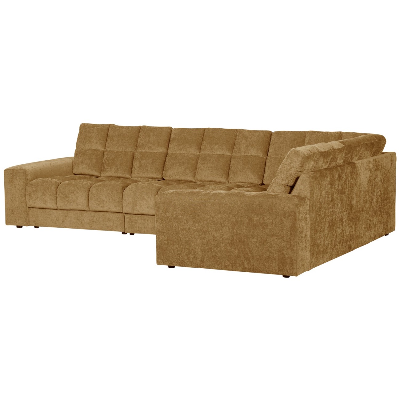 Ecksofa Date aus Webstoff Rechts, Gold