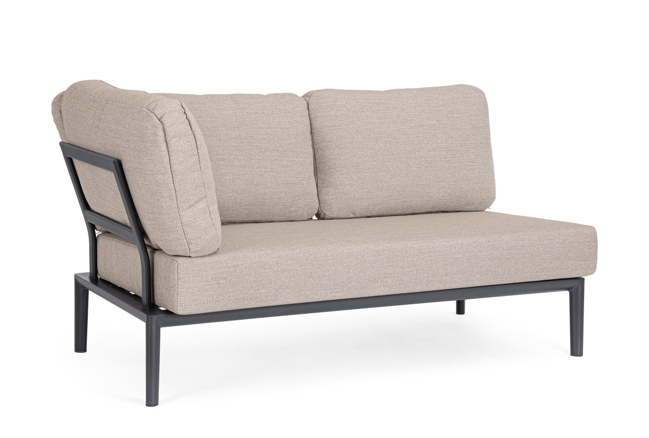 Gartenmodulsofa Gerald aus Aluminium Eck-Element, Anthrazit