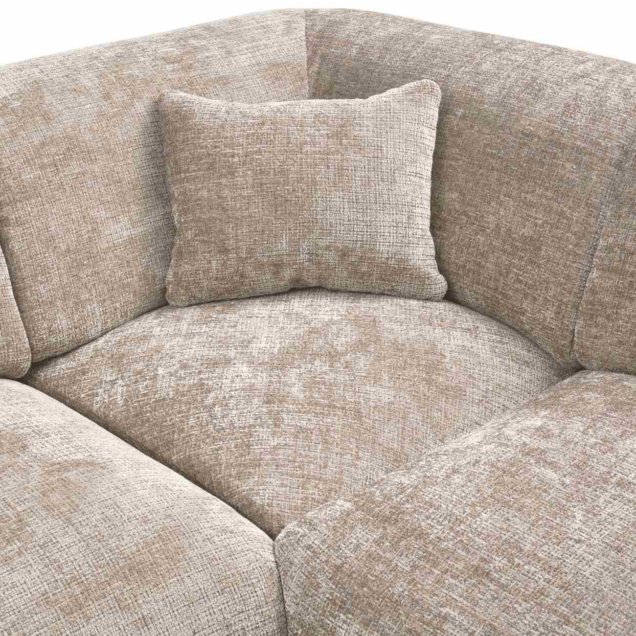 Ecksofa Cloud aus Chenille-Stoff Rechts, Natur