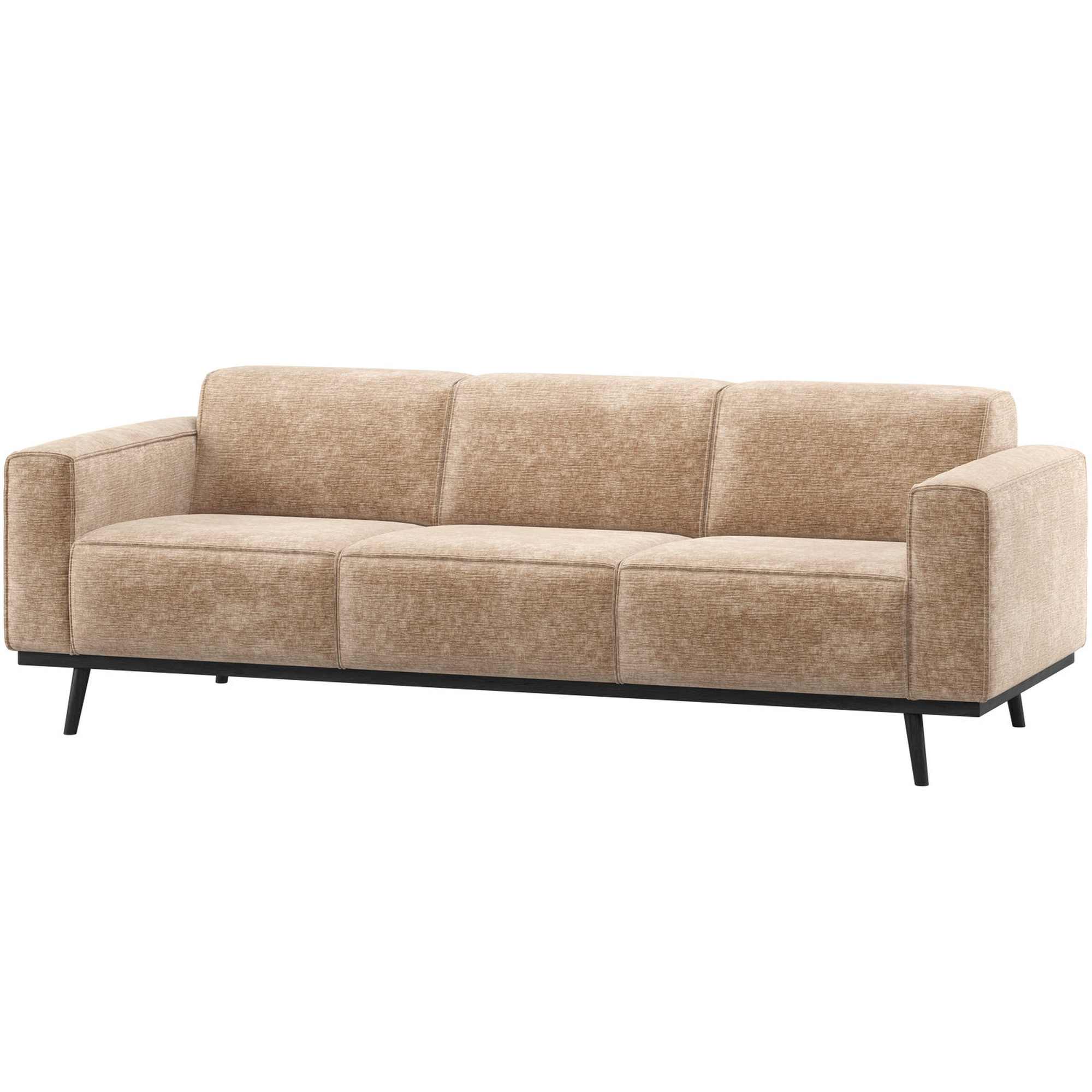 Sofa Statement 3-Sitzer 230 cm - Chenille-Samt, Pfirsich-Rosa
