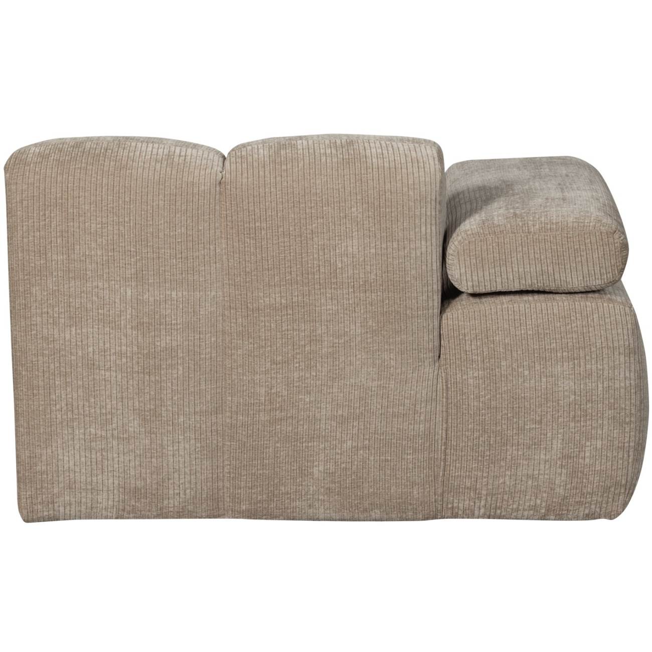 Modulsofa Mojo Flachcord Chaiselongue-Links, Sand