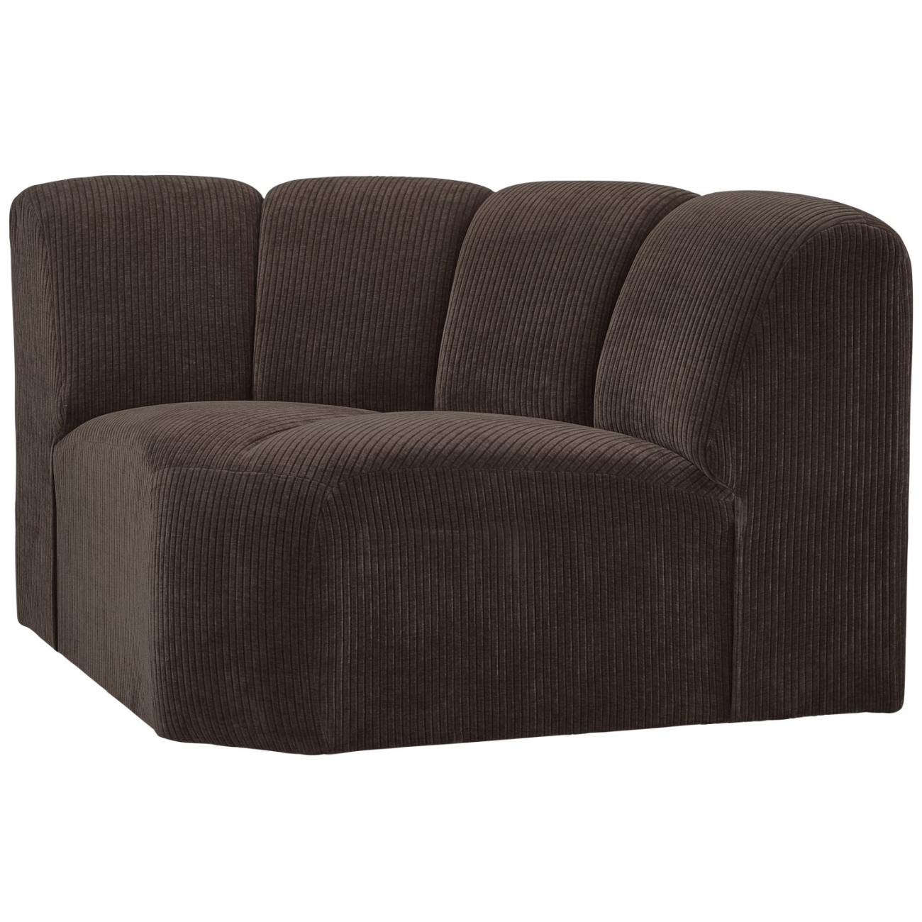 Modulsofa Mojo Flachcord Eck-Element, Braun