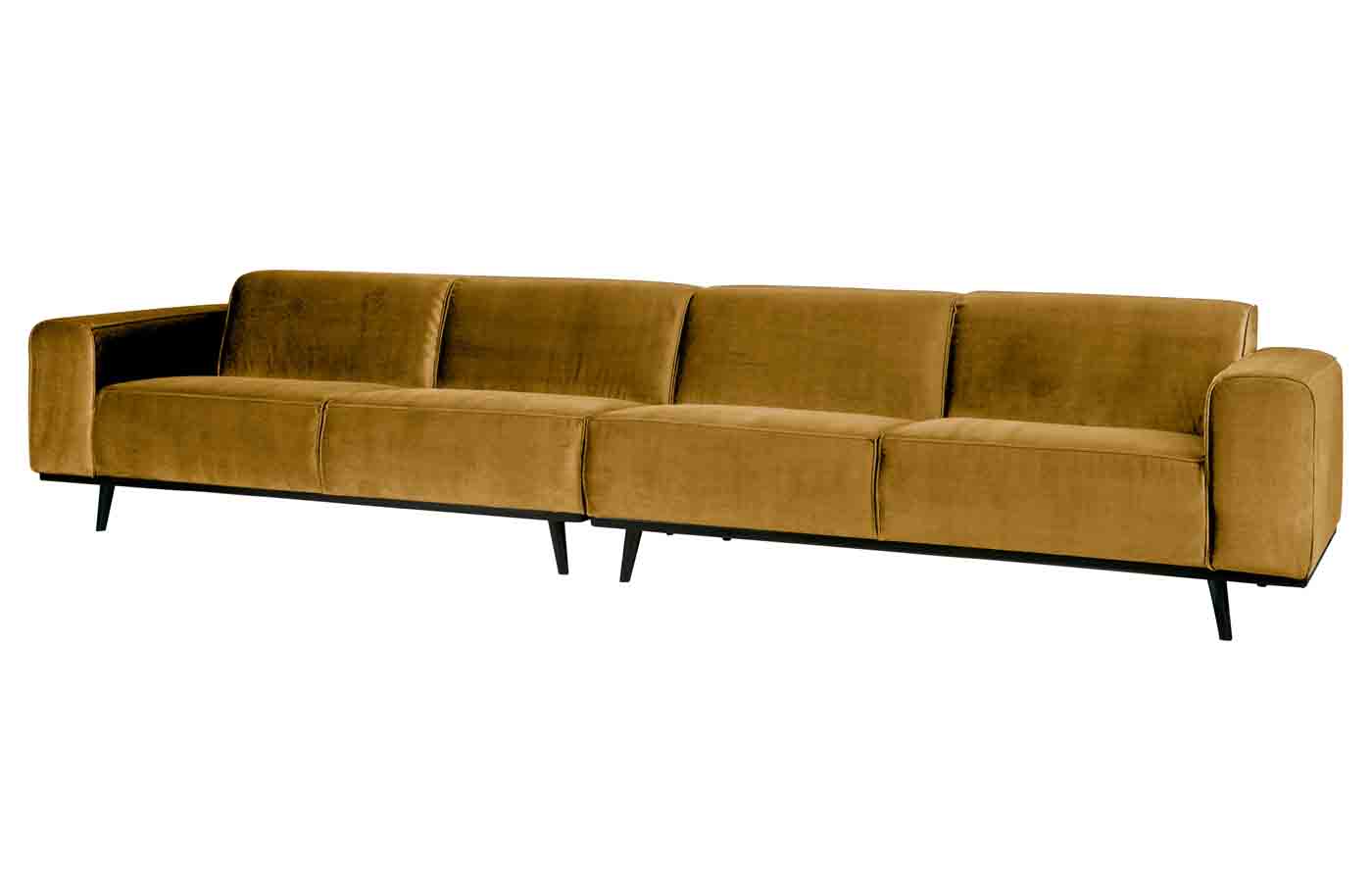 Bigsofa Statement Samt XXL, 372cm Honig Gelb