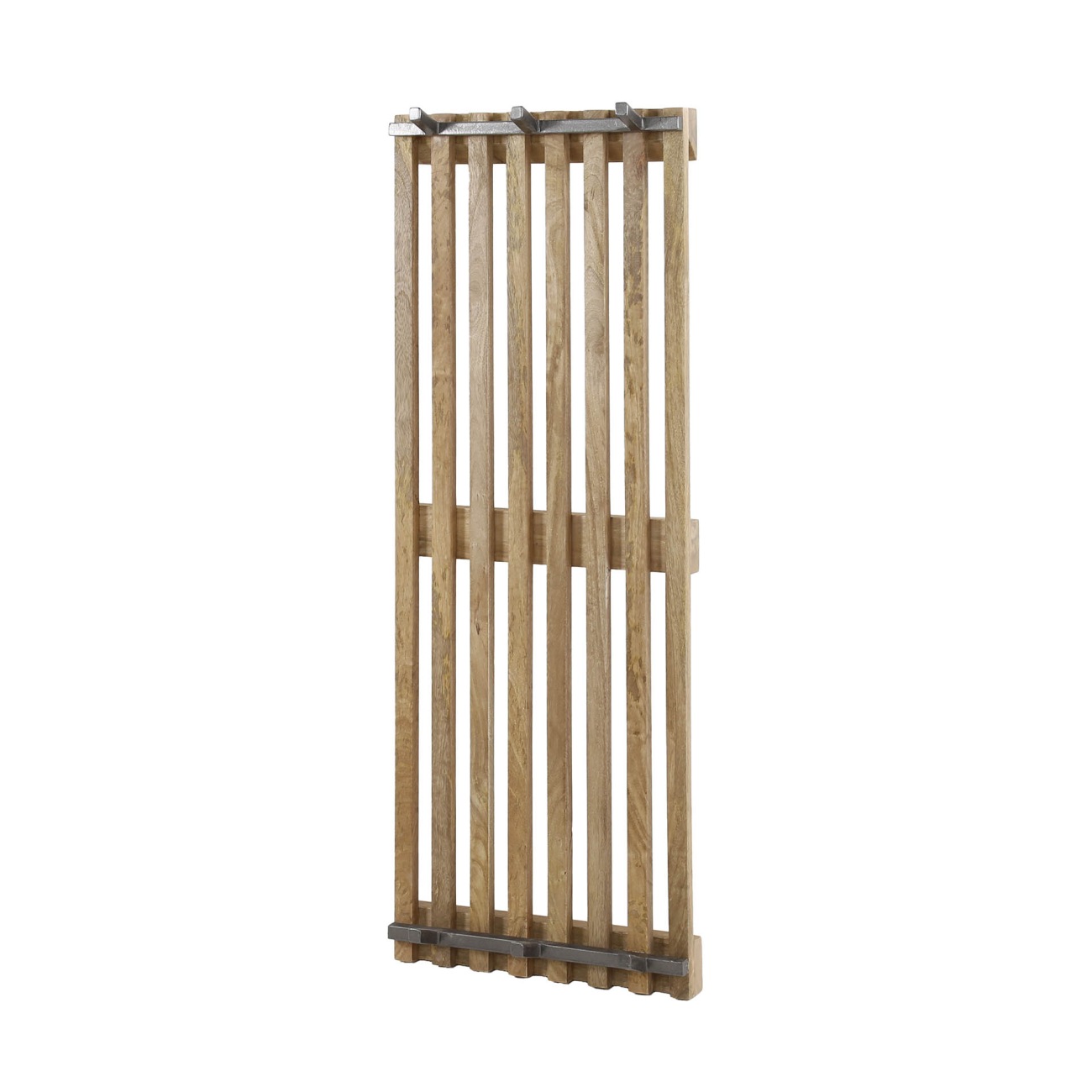 Garderobe Tamil - Mangoholz massiv Braun, 6 Haken