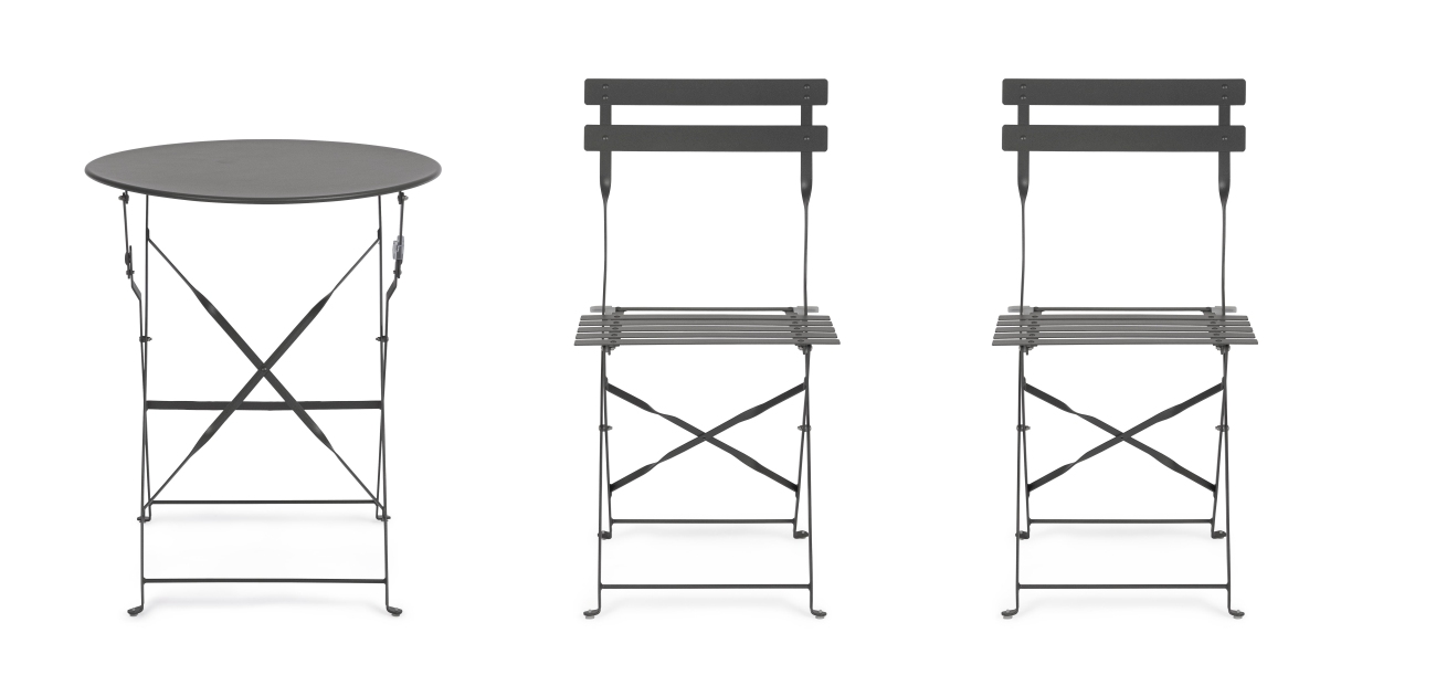 Garten-Set Austin, Stühle & Tisch, Anthrazit
