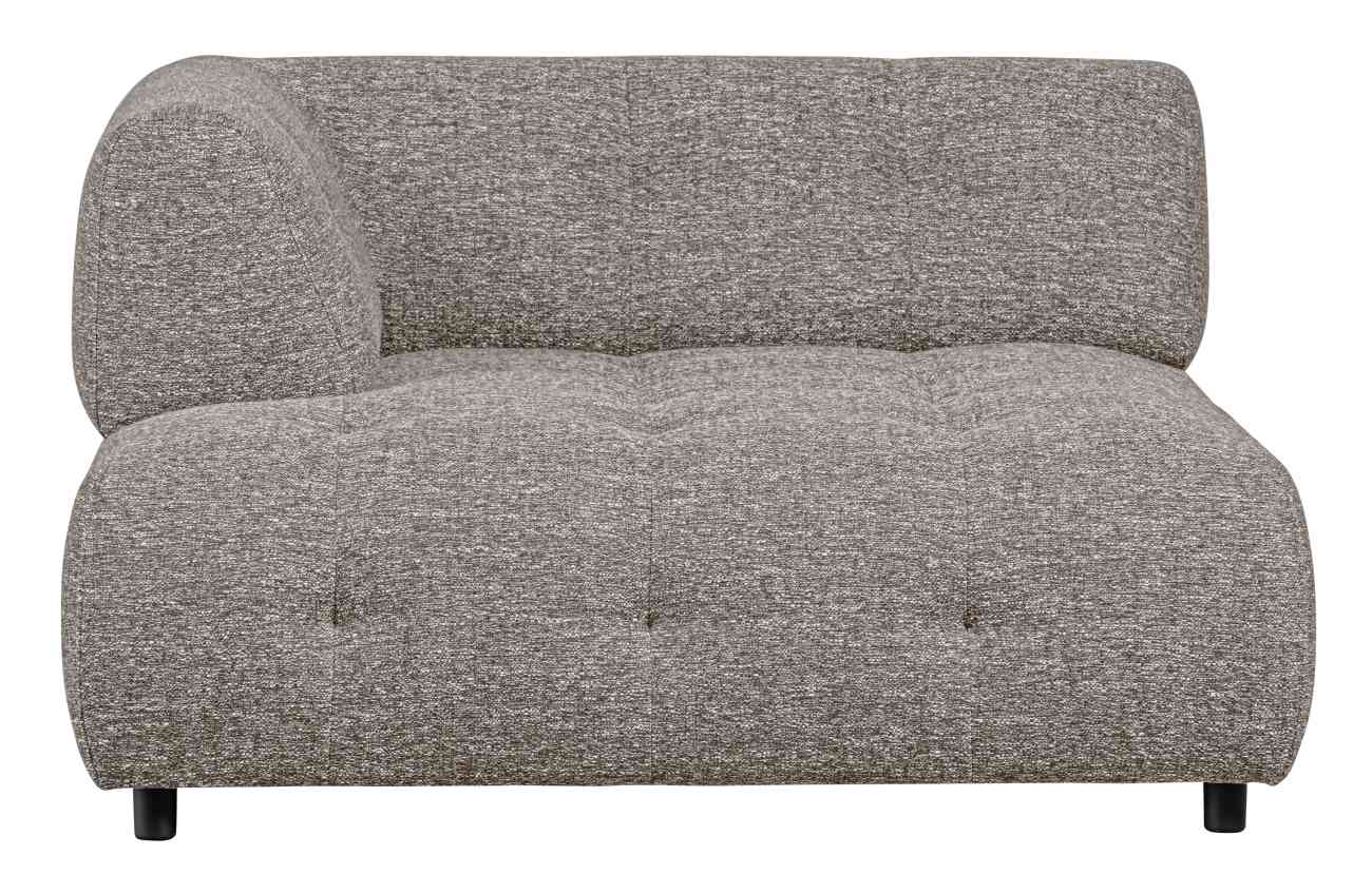 Modulsofa Louis Chaiselongue aus grobmaschigen Stoff Links, Braun