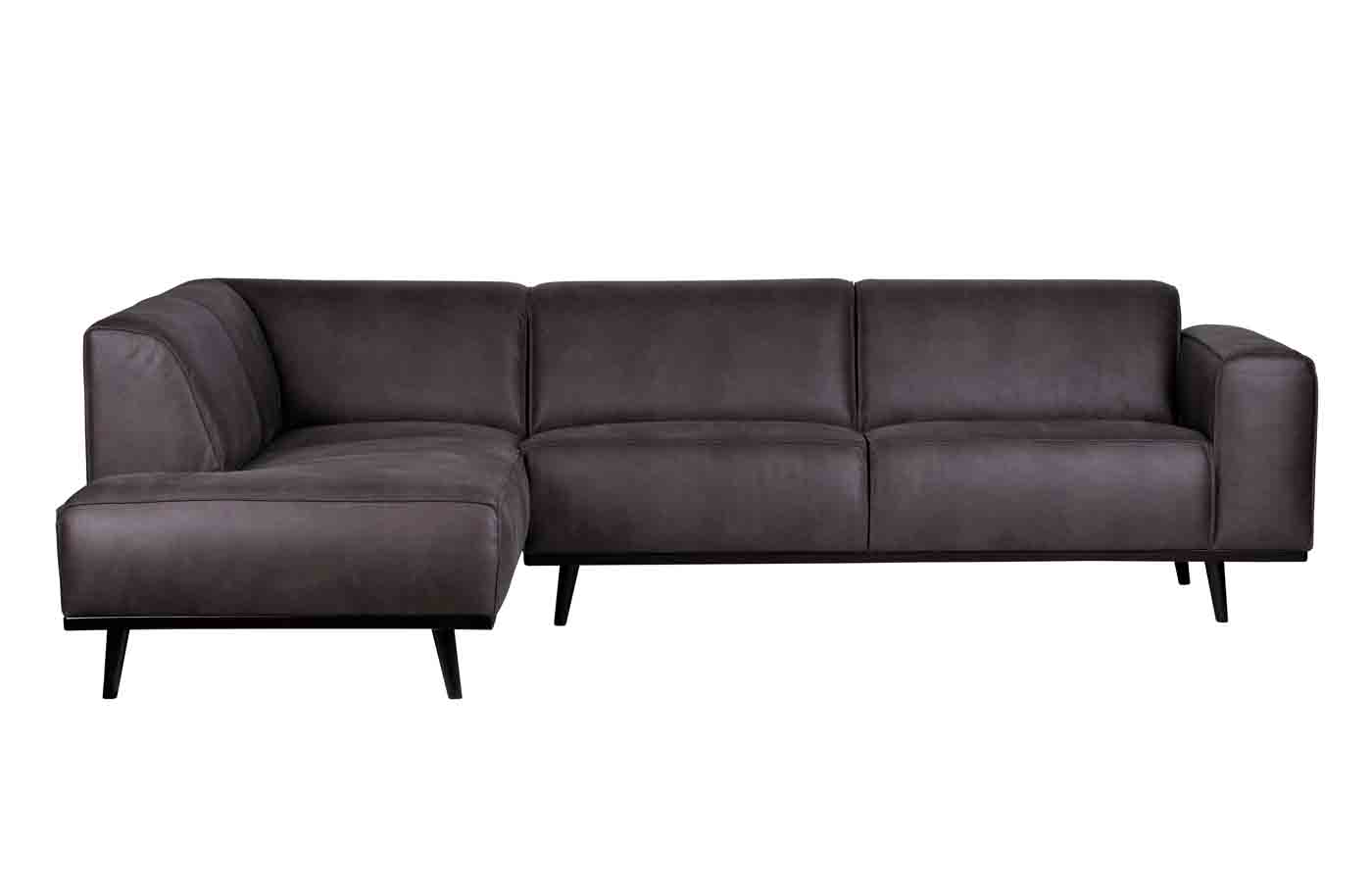 Ecksofa Statement Lederoptik, links Grau